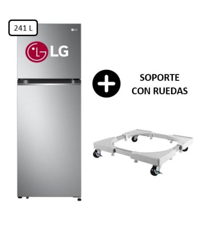 REFRIGERADORA GT24BPP 241 L PLATEADA + SOPORTE CON RUEDAS