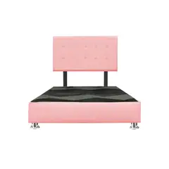 MUEBLES MACRUMO - Cama tapizada Lima - 1.5 Plz - Color Rosado