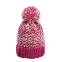 KAST PE - Gorro Beanie Bawei Fucsia de Lana Suave con Pompon