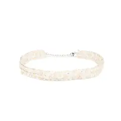 SAMANTHA PINTO HANDMADE ACCESSORIES - Collar Esmeralda Plateado Nude