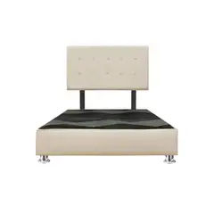MUEBLES MACRUMO - Cama tapizada Lima King 2 tarimas Color Beige claro