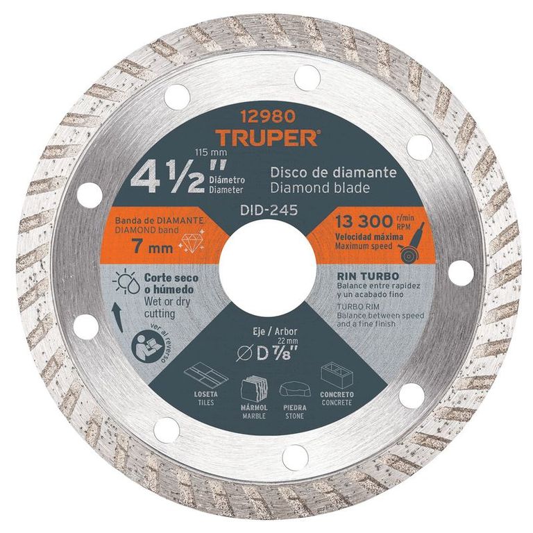 Disco diamantado de 4-12 x 22 mm rin turbo - 12980