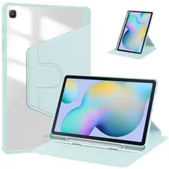 GENERICO - Funda Transparente Giratorio 360° para Samsung S6 LITE 10.4 " -CELESTE