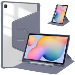 GENERICO - Funda Transparente Giratorio 360° para Samsung S6 LITE 10.4 " -LAVANDA