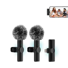 OEM - Micrófonos Inalámbricos 2 en 1 K11 Lightning con filtros de peluche
