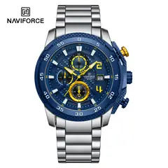 NAVIFORCE - Reloj para Hombre NF8047 Plata Multifunción Inoxidable Crono