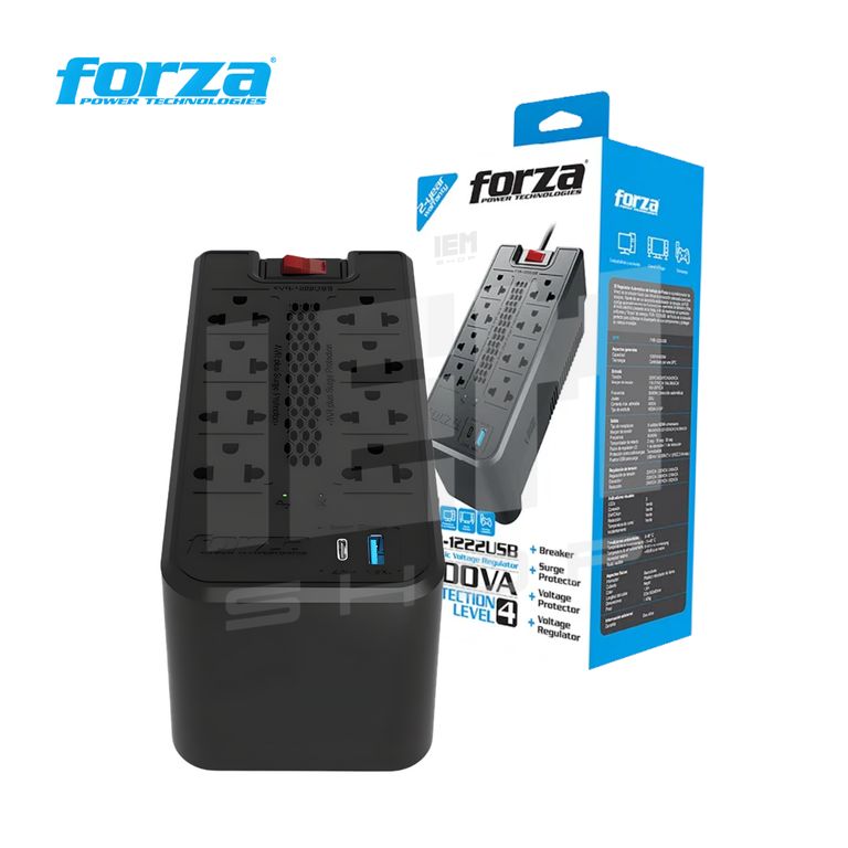 Estabilizador 8 Tomas FVR-1222 USB 1200VA