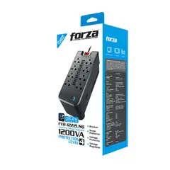 FORZA - Estabilizador De Voltaje FVR-1222 USB 1200va 600w Color Negro
