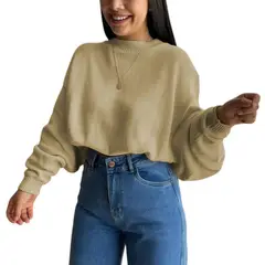 GENERICO - Sueter Mujer Hilo Cerada Mlarga 359G-25 Color Vainila