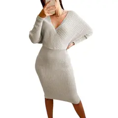 GENERICO - Vestido Mujer Hilo Cruzado Mlarga 359G-27 Color Hueso