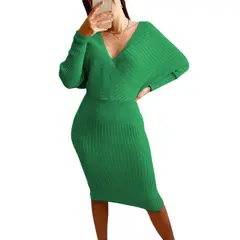 GENERICO - Vestido Mujer Hilo Cruzado Mlarga 359G-27 Color Verde