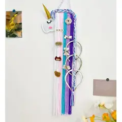 GENERICO - Organizador Unicornio de Lazos y Ganchos para niña Morado