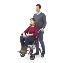 OEM - Andador con asiento canastilla posapie guinda