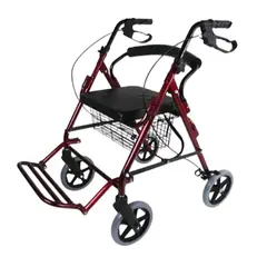 OEM - Andador ortopédico con asiento ruedas frenos canastilla posapies