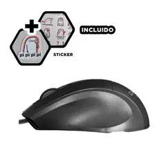 GENERICO - Mouse Ergonomico y Funcional Dvinci Negro Y+Regalo Stickers