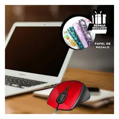 GENERICO - Mouse Innovador y Util Dvinci Rojo Y+Papel de Regalo