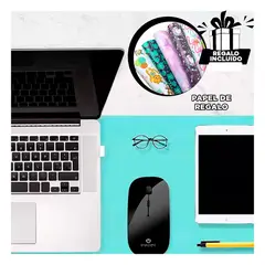 GENERICO - Mouse Innovador y Util 108WL Negro Y+Papel de Regalo