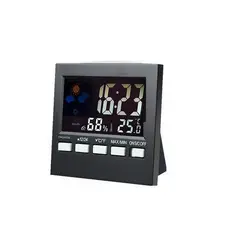 GENERICO - Reloj de mesa con calendario y monitor de temperatura interior y humedad