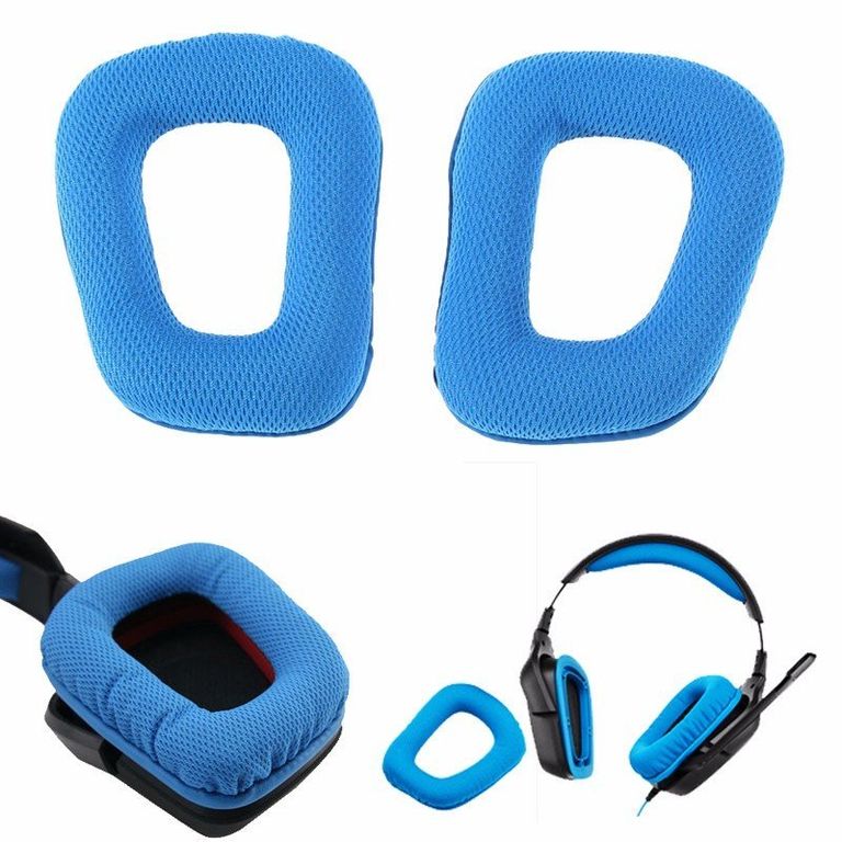 Almohadillas para audífonos Logitech G430 G331 G432 G332 G930 azul