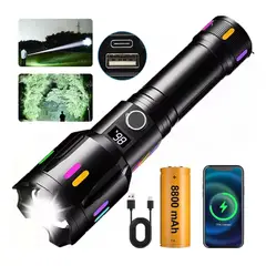 SEISA - Linterna Led Tactica Profesional Emergencia De mano Recargable