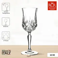 RCR  ITALIA - Copas de Cristal Opera licor RCR 60 ml 6 Piezas