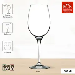 RCR  ITALIA - Copas de Cristal Invino Vino Blanco RCR 380 ml 6 Piezas
