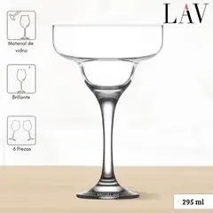 LAV - Copa de Vidrio Margarita Misket 295 Ml 6 Piezas