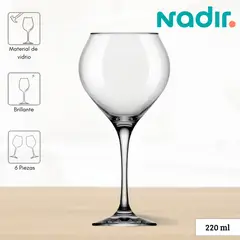 NADIR - Copa de Vidrio Prestige 600 Ml 6 Piezas