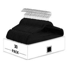 ANYHOGAR - Colgadores De Ropa Set 30u Terciopelo Antideslizante