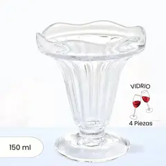 Ichimatsu - Copas de Vidrio Para Helado 150 Ml 4 Piezas