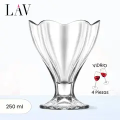 LAV - Copas de Vidrio Para Helado Lily 250 Ml 4 Piezas