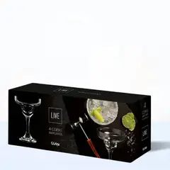 CRISTAR - Copa de Vidrio Margarita Live 260 Ml 4 Piezas