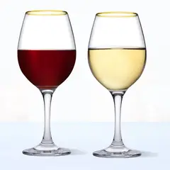 NADIR - Copa de Vidrio Champagne Barone Filo Oro 380 Ml 6 Piezas