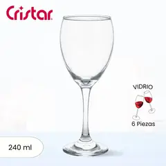 CRISTAR - Copa de Vidrio Versalles 240 Ml 6 Piezas