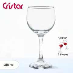 CRISTAR - Copa de Vidrio Premiere Gran Vino 318 Ml 6 Piezas