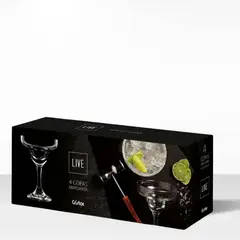 CRISTAR - Copa de Vidrio Margarita Live 260 Ml 4 Piezas