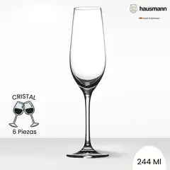 GENERICO - Copa de Cristal Champagne Phoenix Hausmann 244 Ml 6 Piezas