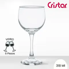 CRISTAR - Copa de Vidrio Premiere Gran Vino 318 Ml 6 Piezas