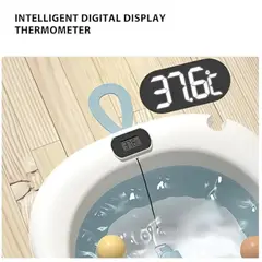 GENERICO - Bañera Plegable de Bebe con Termometro Tina de Bebes