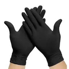 GENERICO - 10 cajas de Guantes de Nitrilo Negro Talla L x 100 Unidades C.U.