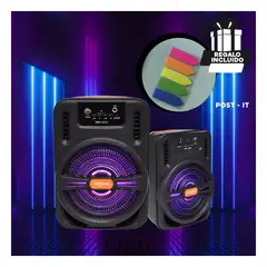 GENERICO - Altavoz con Bateria Recargable en Negro Y+Post-it Adhesivos