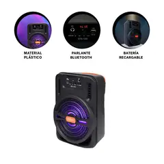 GENERICO - Pack2 Parlante de Plastico Tono Negro Y+Banderitas Adhesivas