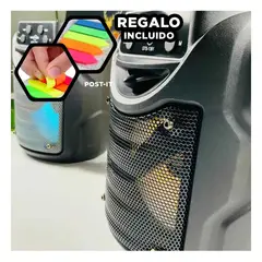 GENERICO - Pack6 Parlante con Base de Cel Negro Y+Banderitas Adhesivas