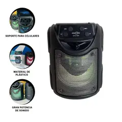 GENERICO - Pack12 Bocina con Entrada USB Recargable en Negro