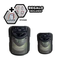 GENERICO - Pack12 Altavoz de Volumen Intenso en Negro Y+Regalo Stickers