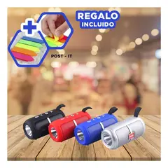 GENERICO - Bocina con Conexion Bluetooth en Azul Y+Post-it Adhesivos