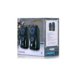 GENERICO - Pack2 Parlante con 2 Bocinas en Negro Y+Papel de Regalo