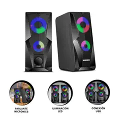 GENERICO - Pack4 Parlante para Eventos en Negro Y+Banderitas Adhesivas