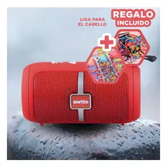 GENERICO - Bocina Bluetooth EWTTO en Color Rojo Y+Ligas de Regalo