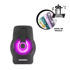 GENERICO - Pack6 Parlante con Iluminacion Led en Negr Y+Ligas de Regalo